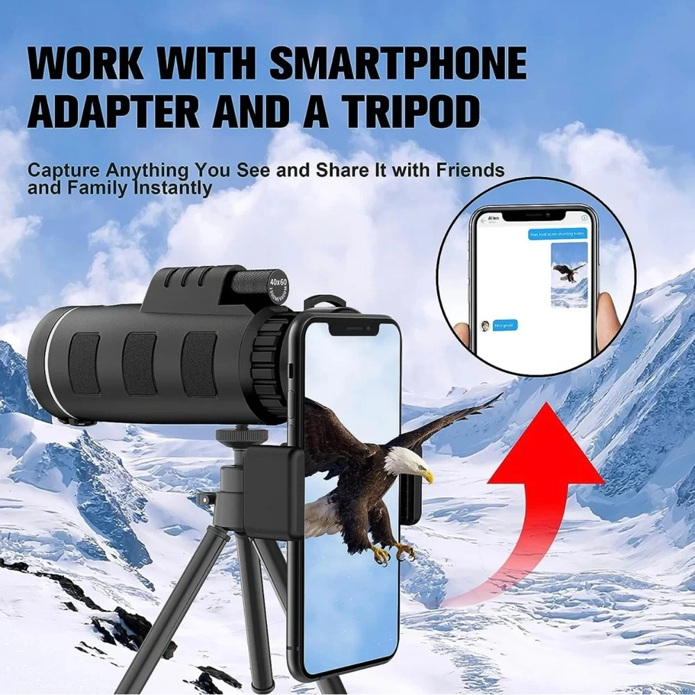 40 X 60 Waterproof High Definition Monocular Telescope